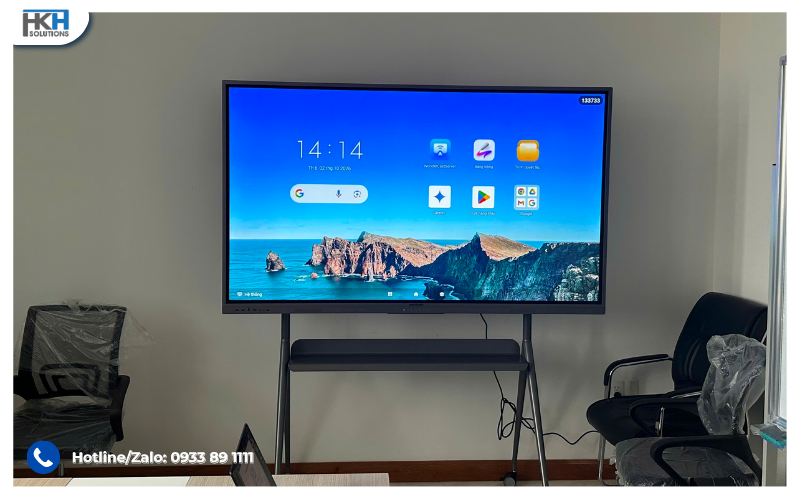 Triển khai lắp đặt màn hình tương tác Hikvision 75 inch tại Công ty Kiến Lạc